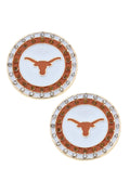 Texas Longhorns Pave Disc Stud Earrings