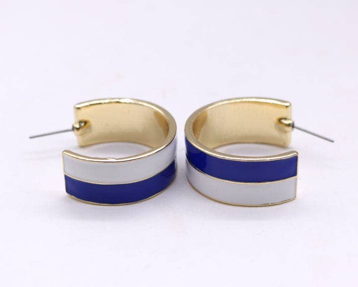 Two Tone Gameday Hoop Post Earrings