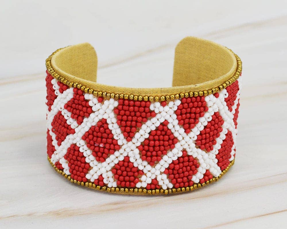 Gameday X Cross Beaded Cuff