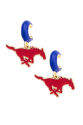 Mustangs Enamel Logo Hoop Earrings