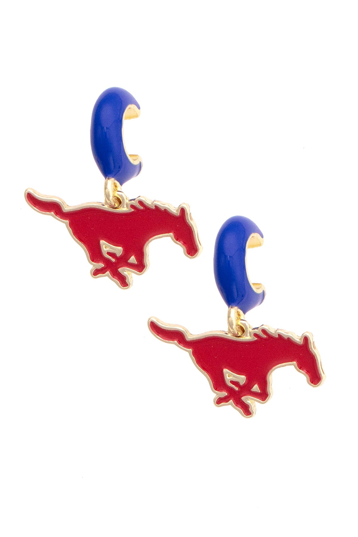 Mustangs Enamel Logo Hoop Earrings