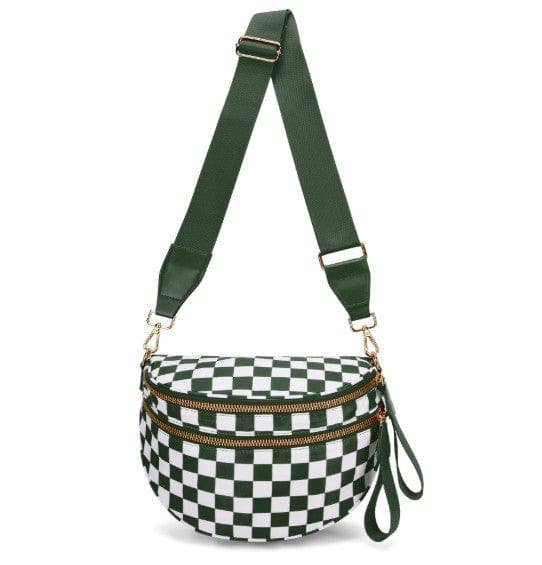 Nylon Checker Bum Sling/Crossbody Bag