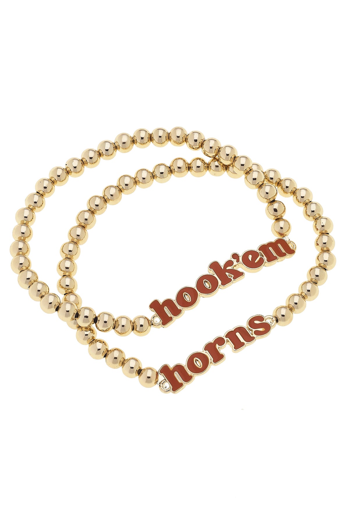 Longhorns Slogan Ball Bead Bracelets