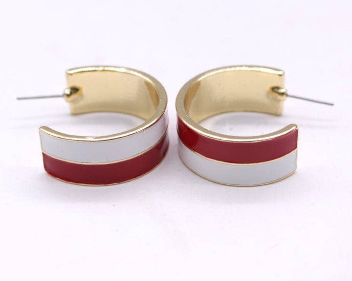 Two Tone Gameday Hoop Post Earrings