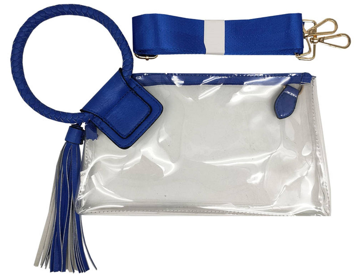 Clear Cuff Handle Tassel Wristlet