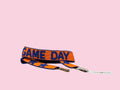 ROYAL BLUE AND ORANGE GAME DAY BEADED BAG STRAP